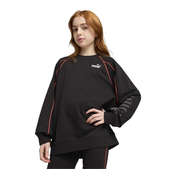Puma Kinderen Sportstyle Relaxed Fit Raglan Lange Mouwen Sweatshirt (Puma Zwart) - Image 3
