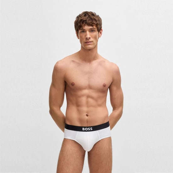 Boss Katoenen herenslip met logo (set van 3) (Wit) - Image 3