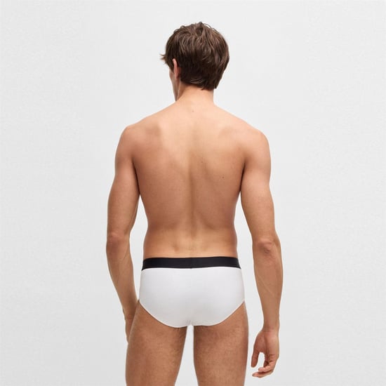 Boss Katoenen herenslip met logo (set van 3) (Wit) - Image 4