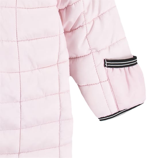 Nike Baby-sneeuwpak met capuchon, lange mouwen en geruit patroon (Roze schuim) - Image 4