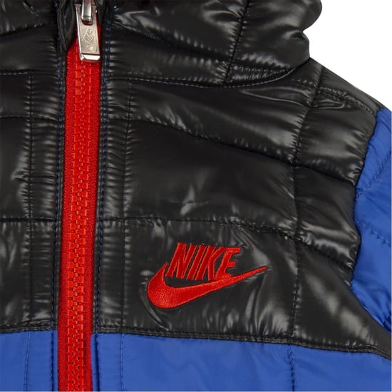 Nike Baby-sneeuwpak met capuchon, lange mouwen en geruit patroon (Koninklijk Spel) - Image 3
