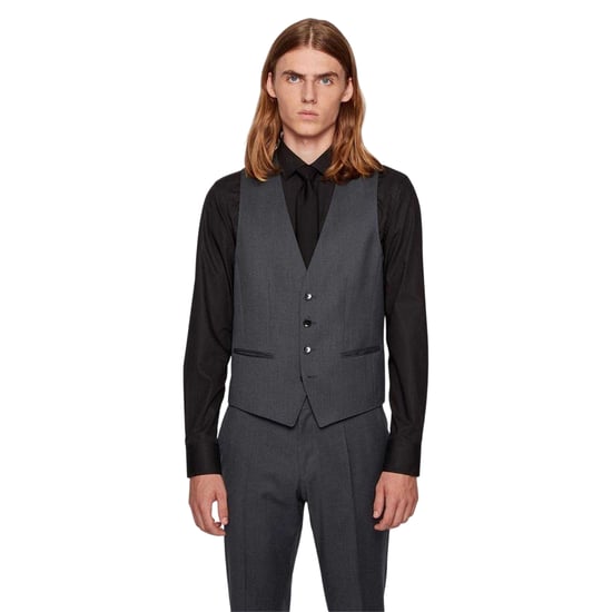 Boss Heren Wilson Virgin Wool Gilet (Donkergrijs) - Image 3