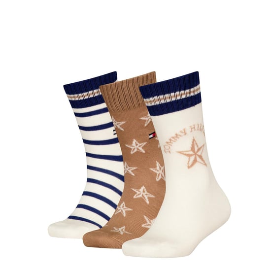 Tommy Hilfiger Kinderen Geribbelde Crew Sokken (Verpakking van 3) (khaki) - Image 1