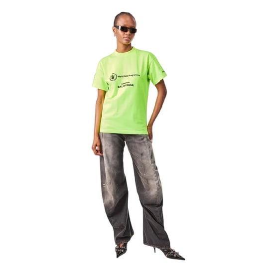 Balenciaga T-shirt voor dames van het Wereldvoedselprogramma (Geel/zwart) - Image 4