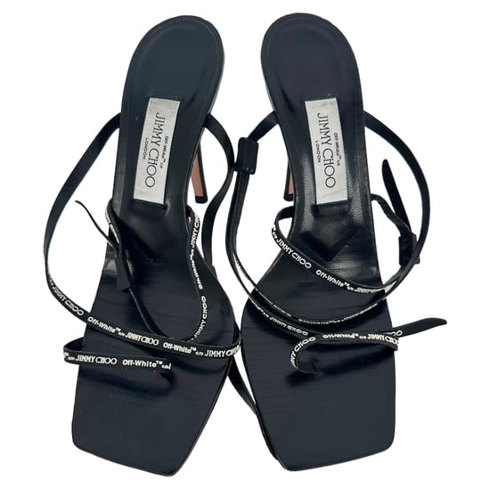 Jimmy Choo x Off-White Jane 100 Stiletto in Zwart Leer - Image 3