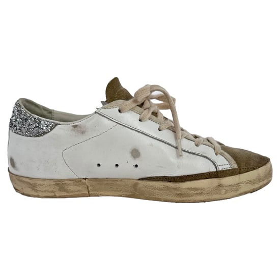 Golden Goose Super-Star Sneakers in Wit Leer en Suède - Image 1
