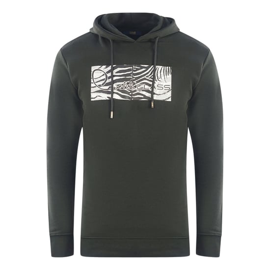 Cavalli Class Zebra Print Logo Zwarte Hoodie - Image 1
