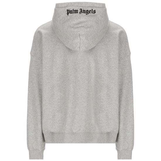 Palm Angels Embroidered Logo Grey Hoodie - Image 2