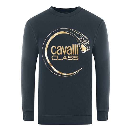 Cavalli Class Piercing Slang Logo Donkerblauwe Sweatshirt - Image 1