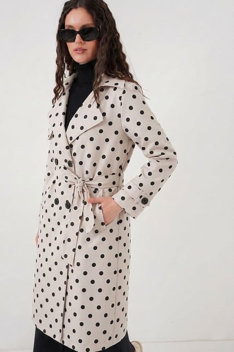 Gestrikte Lange Mouwen Trenchcoat - Image 1
