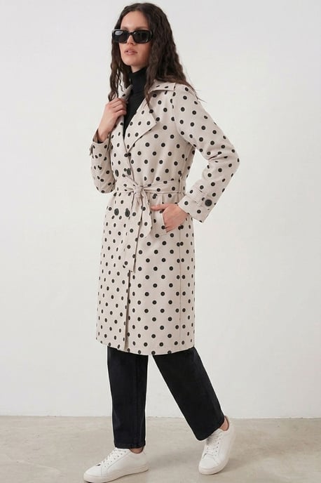 Gestrikte Lange Mouwen Trenchcoat - Image 2