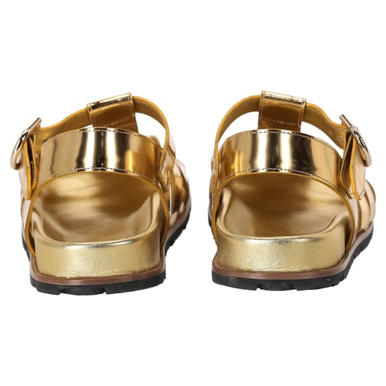 Dries Van Noten visserssandalen in metallic goudkleurig leer - Image 3