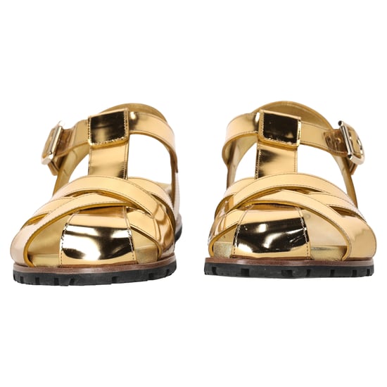 Dries Van Noten visserssandalen in metallic goudkleurig leer - Image 4