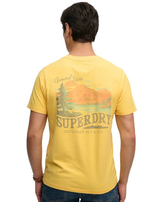 T-shirt Superdry geel backprint bergen slim fit - Image 1