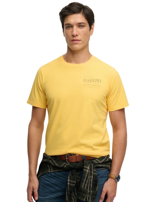 T-shirt Superdry geel backprint bergen slim fit - Image 2