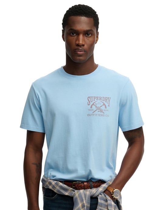 T-shirt Superdry lichtblauw backprint bergen slim fit - Image 2