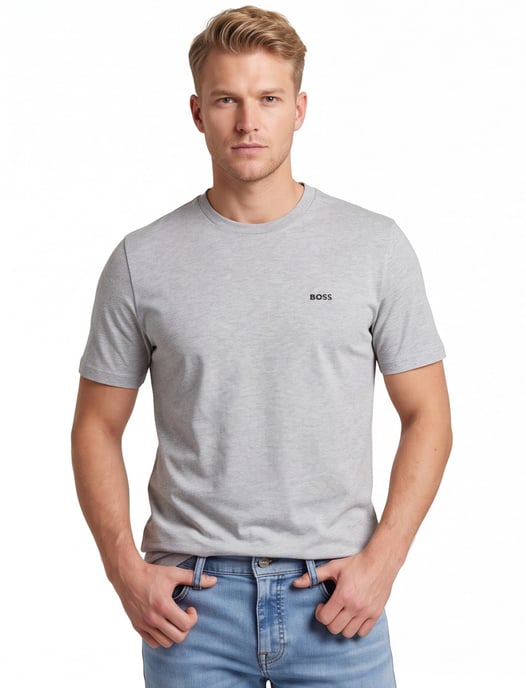 t-shirt Boss Green tee stretch grijs logo - Image 1