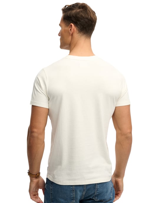 T-shirt Superdry crème korte mouw opdruk slim fit - Image 2
