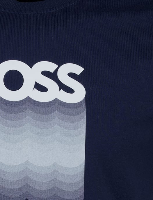 t-shirt donkerblauw Boss Orange Teinsignia opdruk - Image 3