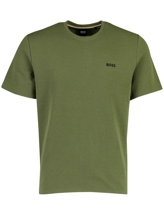T-shirt BOSS Black Homewear donkergroen structuur - Image 1