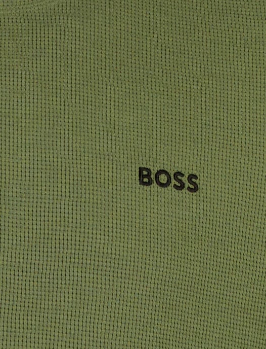 T-shirt BOSS Black Homewear donkergroen structuur - Image 3