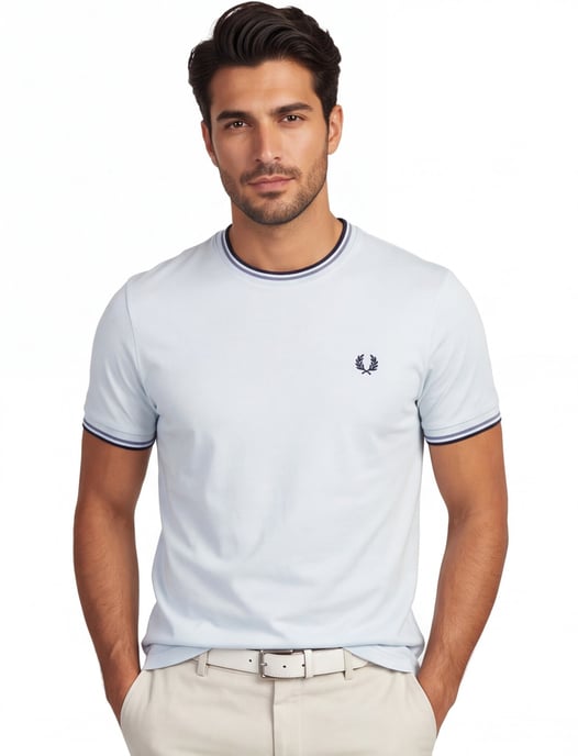 T-shirt Fred Perry lichtblauw - Image 1