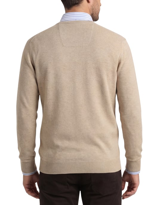 trui Casa Moda beige effen katoen wijde fit - Image 2