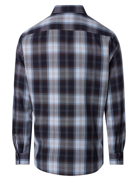 Donkerblauw geruit overshirt Casa Moda knoop sluiting - Image 2