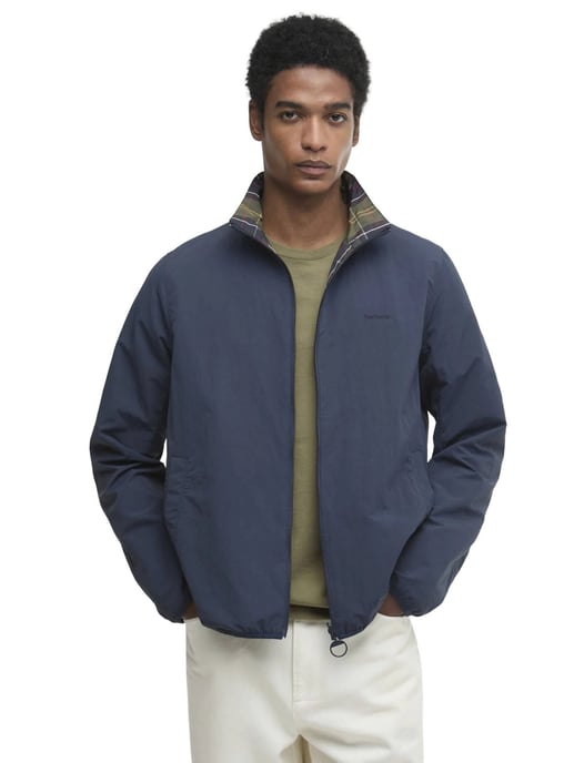 zomerjas Barbour donkerblauw reversible geruit waterafstotend - Image 1