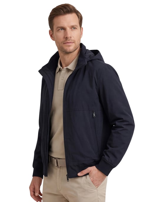 Zomerjas Boss Orange Orki donkerblauw capuchon normale fit - Image 1
