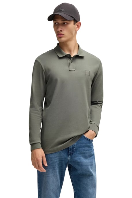 Boss Orange Passerby polo groen effen katoen slim fit - Image 1