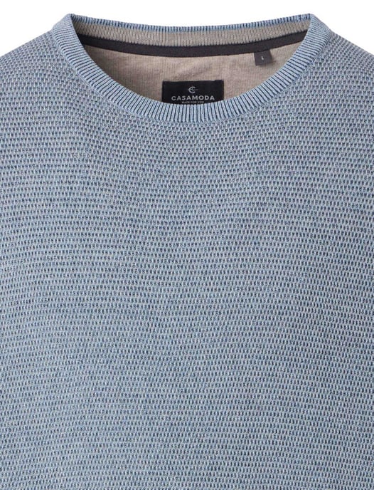 trui met textuur Casa Moda blauw ronde hals - Image 3