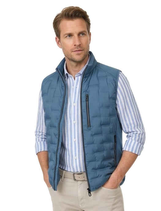 Blauw bodywarmer Casa Moda patroon - Image 1