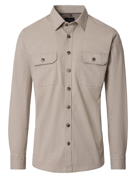 Beige Overshirt Casa Moda katoen effen - Image 1