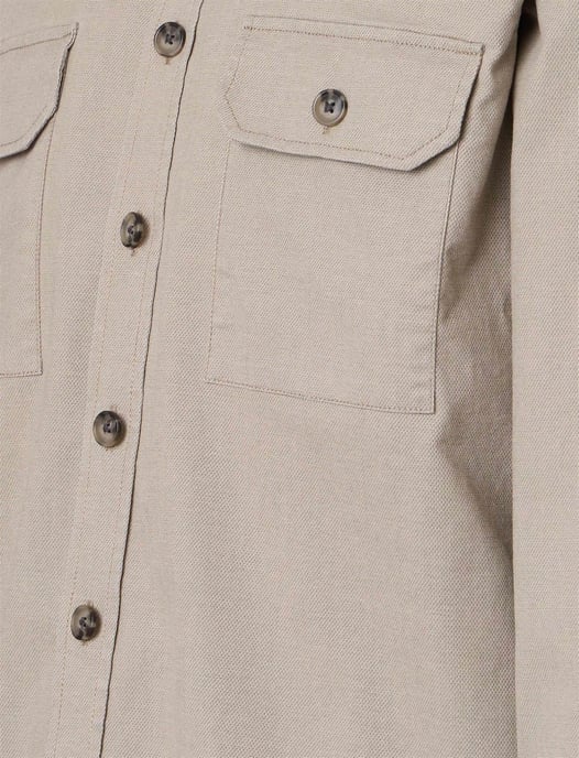 Beige Overshirt Casa Moda katoen effen - Image 4