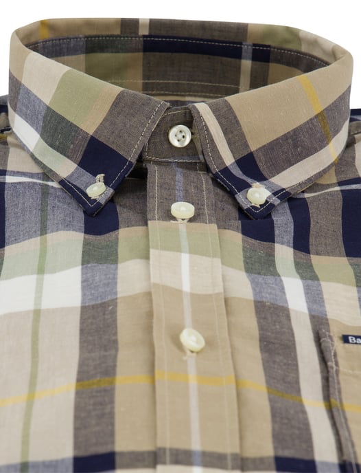 Gestreept overhemd Barbour Tailored Fit beige met borstzak - Image 3