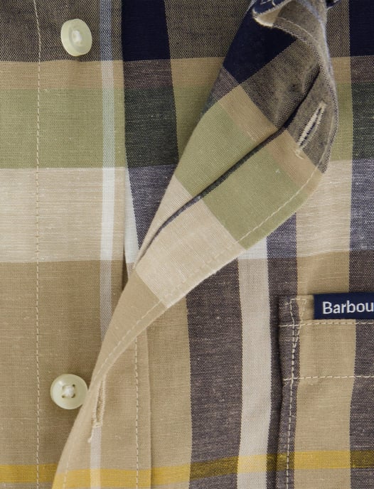 Gestreept overhemd Barbour Tailored Fit beige met borstzak - Image 4