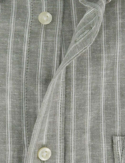 Overhemd groen gestreept linnen Barbour Tailored fit - Image 4