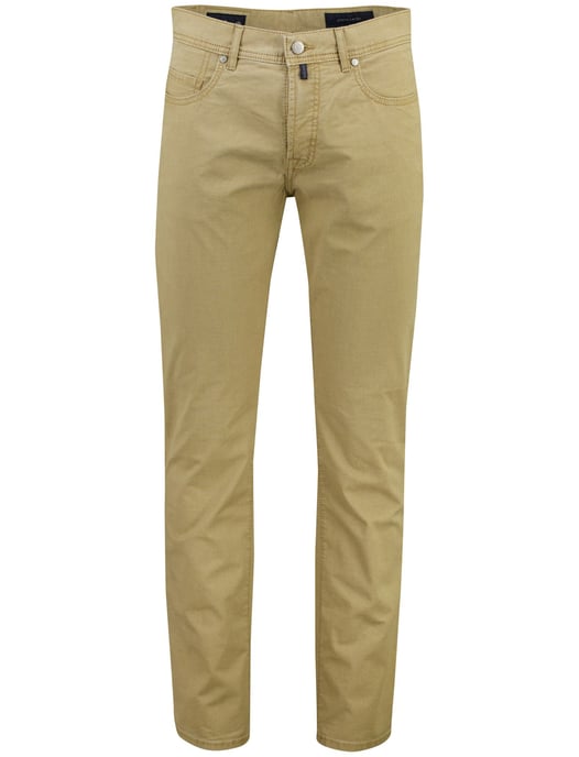 pantalon Pierre Cardin khaki normale fit 5-pocket model zonder omslag - Image 1