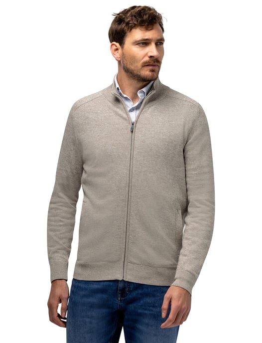 vest State of Art beige gemeleerd 100% katoen normale fit - Image 1