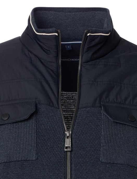 katoenen Casa Moda vest donkerblauw borstzakken wijde fit - Image 3