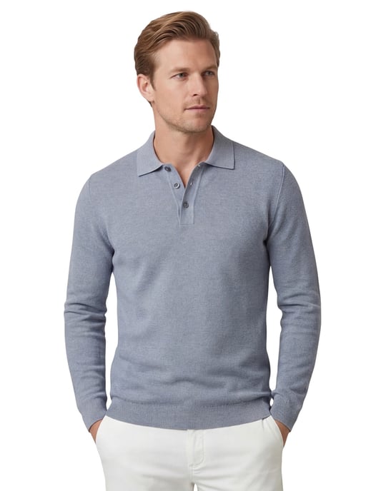 Poloshirt Casa Moda blauw 3 knoopjes normale fit - Image 1