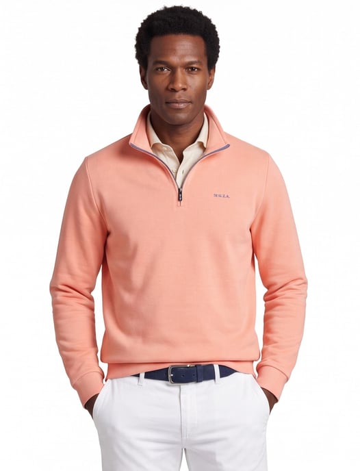 Trui half zip oranje New Zealand normale fit - Image 1