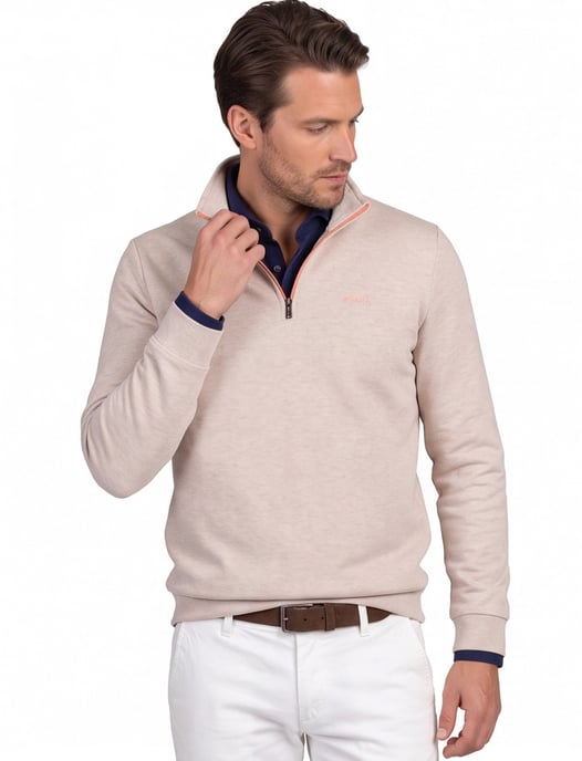 Trui half zip beige New Zealand normale fit - Image 1