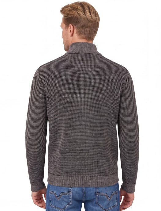 Half zip trui Casa Moda grijs structuur - Image 4