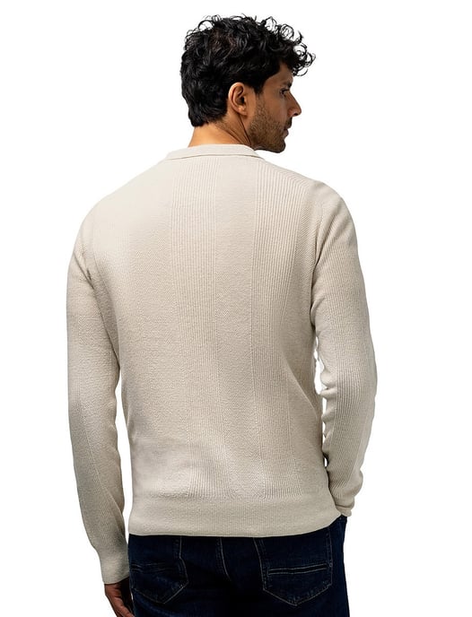 Trui State of Art half zip beige - Image 2