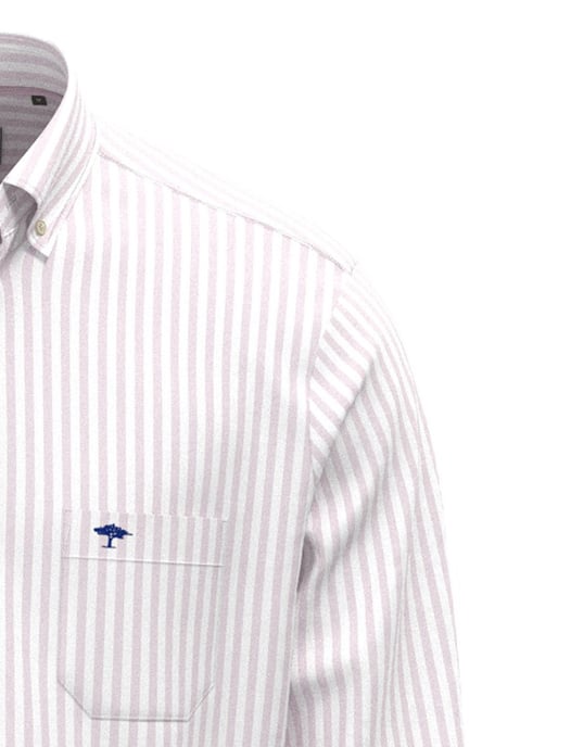 Fynch Hatton overhemd roze gestreept button down boord - Image 3
