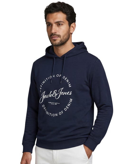 Hoodie Jack & Jones Plus Size donkerblauw opdruk - Image 1
