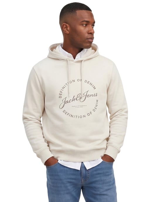 Jack & Jones Plus Size hoodie creme met opdruk - Image 1