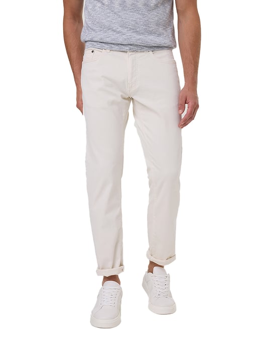 Pierre Cardin pantalon 5-p Lyon Tapered fit creme effen - Image 1